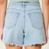 Curvy High-Rise Light Wash Relaxed Denim Shorts 5″,Curvy High-Rise Light Wash Relaxed Denim Shorts 5″