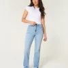 Curvy High-Rise Light Wash Straight Jeans,Curvy High-Rise Light Wash Straight Jeans