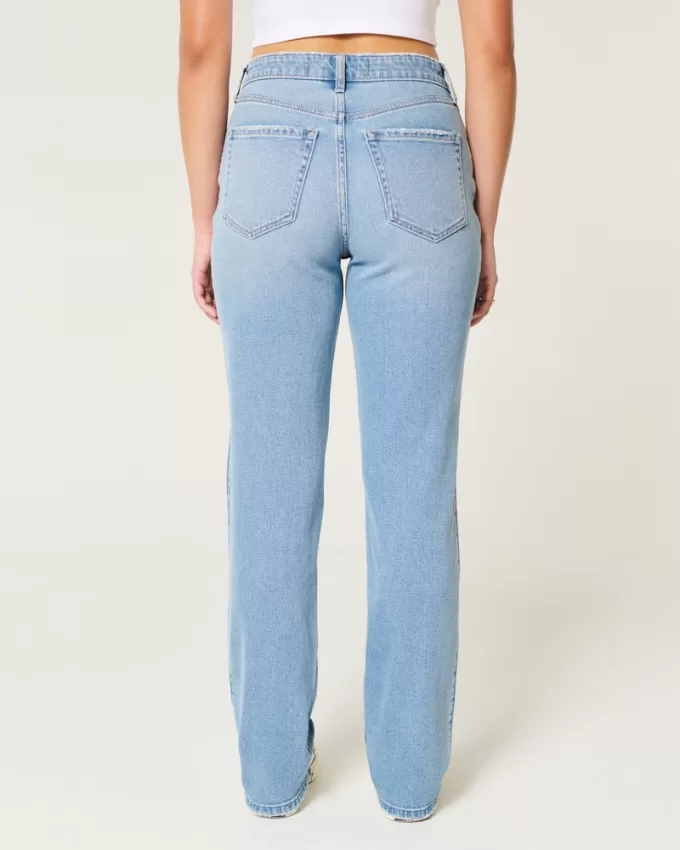 Curvy High-Rise Light Wash Straight Jeans,Curvy High-Rise Light Wash Straight Jeans