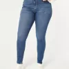 Curvy High-Rise Medium Wash Jean Leggings,Curvy High-Rise Medium Wash Jean Leggings
