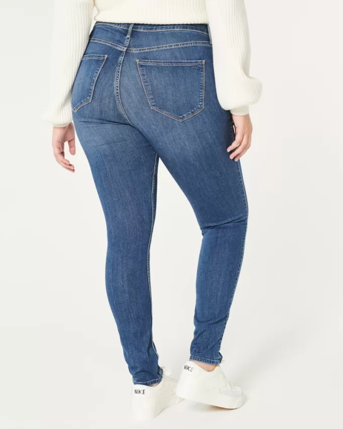 Curvy High-Rise Medium Wash Jean Leggings,Curvy High-Rise Medium Wash Jean Leggings