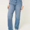 Curvy High-Rise Medium Wash Straight Jeans,Curvy High-Rise Medium Wash Straight Jeans