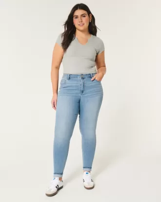 Curvy High-Rise Medium Wash Super Skinny Jeans,Curvy High-Rise Medium Wash Super Skinny Jeans