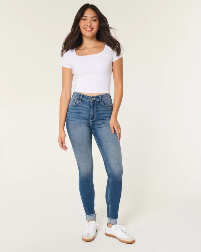 Curvy High-Rise Medium Wash Super Skinny Jeans,Curvy High-Rise Medium Wash Super Skinny Jeans