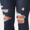 Curvy High-Rise Ripped Dark Wash Jean Leggings,Curvy High-Rise Ripped Dark Wash Jean Leggings