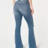 Curvy High-Rise Ripped Medium Wash Flare Jeans,Curvy High-Rise Ripped Medium Wash Flare Jeans