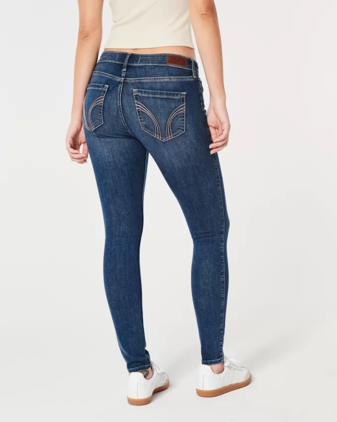 Curvy Low-Rise Dark Wash Super Skinny Jeans,Curvy Low-Rise Dark Wash Super Skinny Jeans