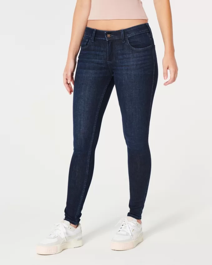 Curvy Low-Rise Dark Wash Super Skinny Jeans,Curvy Low-Rise Dark Wash Super Skinny Jeans