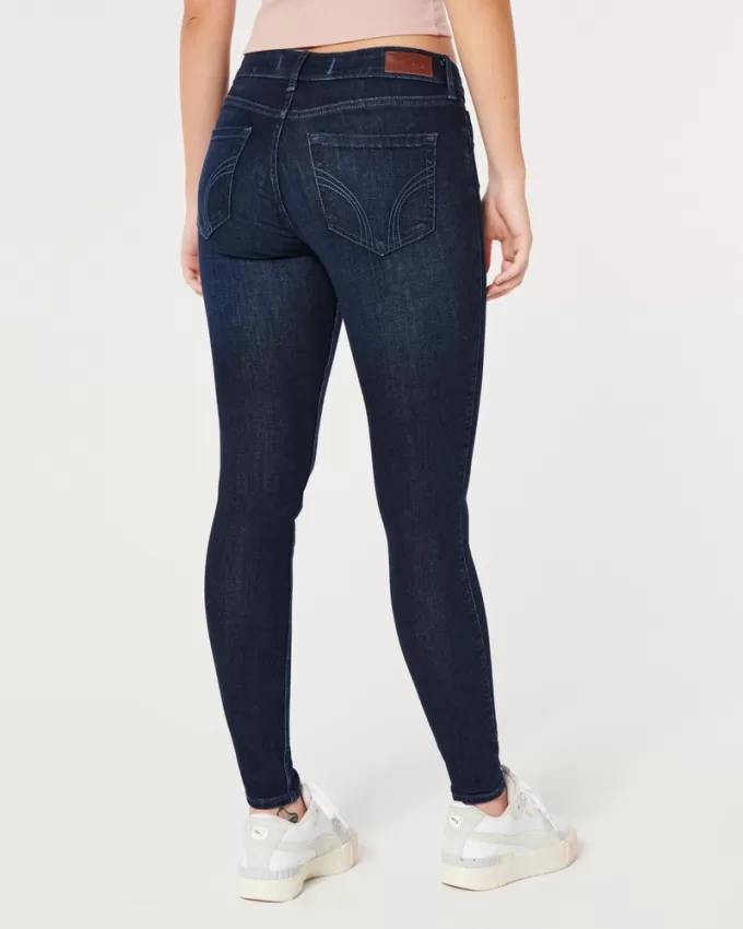 Curvy Low-Rise Dark Wash Super Skinny Jeans,Curvy Low-Rise Dark Wash Super Skinny Jeans