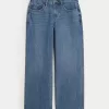 Curvy Mid-Rise Medium Wash Baggy Jeans,Curvy Mid-Rise Medium Wash Baggy Jeans