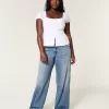Curvy Mid-Rise Medium Wash Baggy Jeans,Curvy Mid-Rise Medium Wash Baggy Jeans
