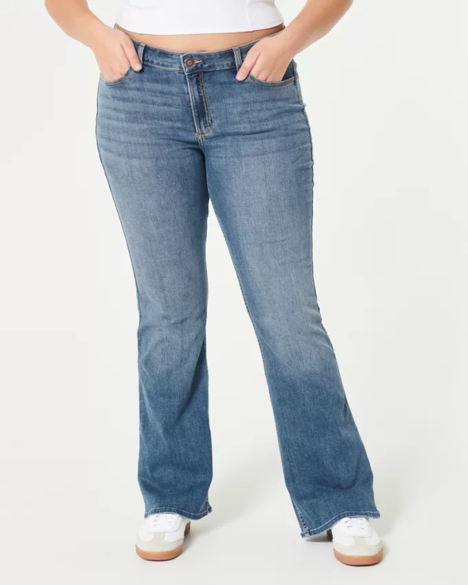 Curvy Mid-Rise Medium Wash Boot Jeans,Curvy Mid-Rise Medium Wash Boot Jeans
