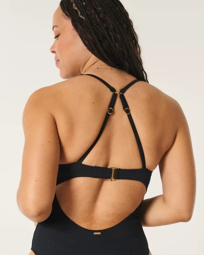 Curvy Ribbed One-Piece Swimsuit,Curvy Ribbed One-Piece Swimsuit