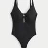 Curvy Ribbed One-Piece Swimsuit,Curvy Ribbed One-Piece Swimsuit