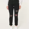 Curvy Ultra High-Rise Ripped Black Mom Jeans,Curvy Ultra High-Rise Ripped Black Mom Jeans