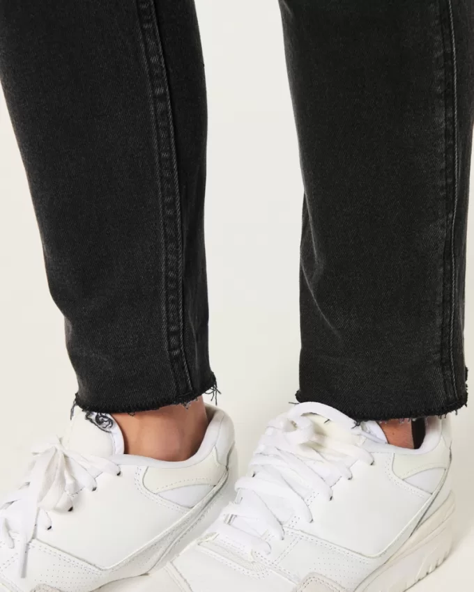 Curvy Ultra High-Rise Ripped Black Mom Jeans,Curvy Ultra High-Rise Ripped Black Mom Jeans