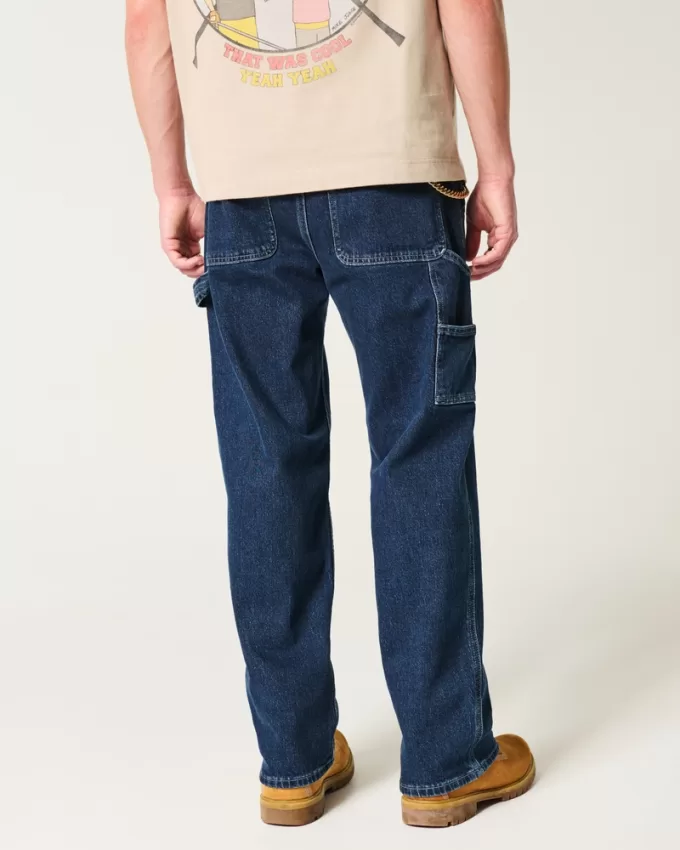 Dark Wash Baggy Painter Jeans,Dark Wash Baggy Painter Jeans