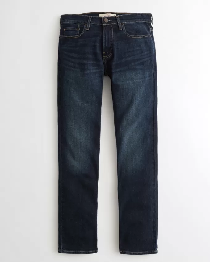 Dark Wash Slim Straight Jeans,Dark Wash Slim Straight Jeans