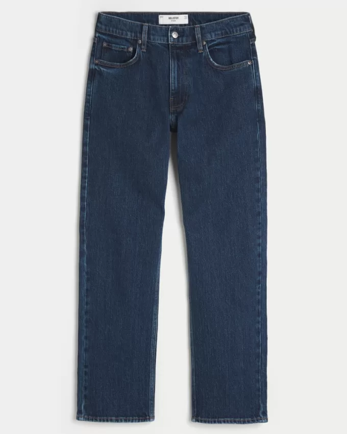 Dark Wash Straight Jeans,Dark Wash Straight Jeans