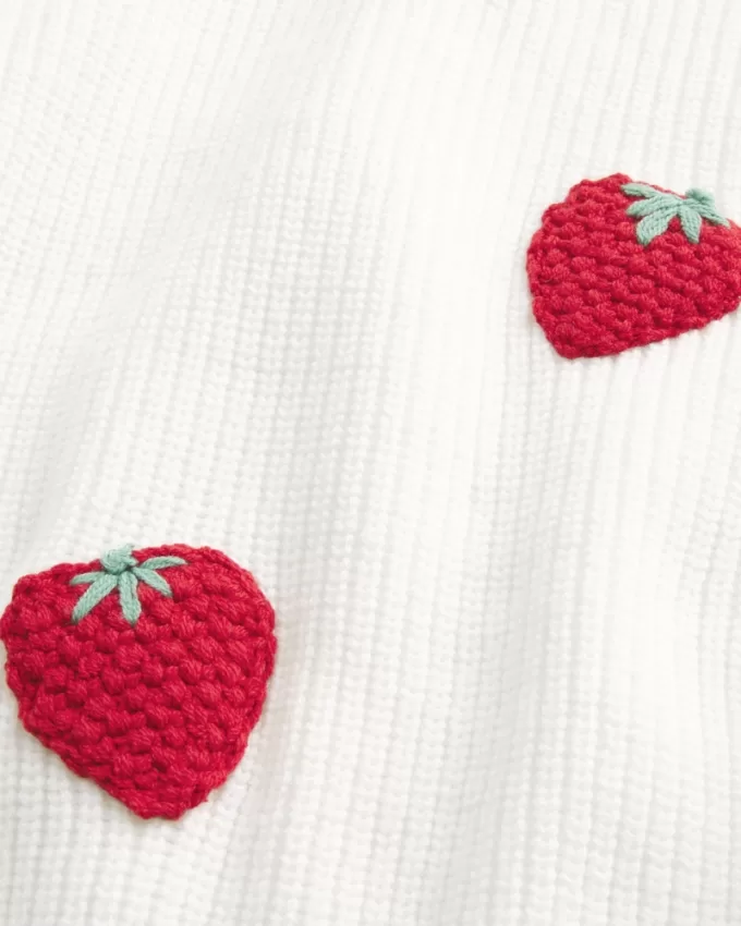 Easy Berry Graphic Off-the-Shoulder Sweater,Easy Berry Graphic Off-the-Shoulder Sweater