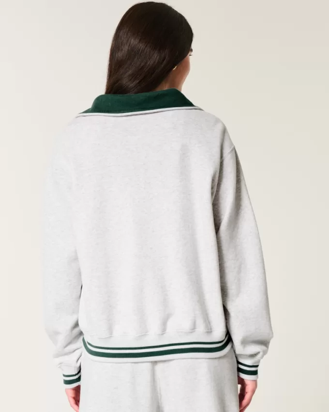 Easy Boston LA Cycling Club Graphic Half-Zip Sweatshirt,Easy Boston LA Cycling Club Graphic Half-Zip Sweatshirt