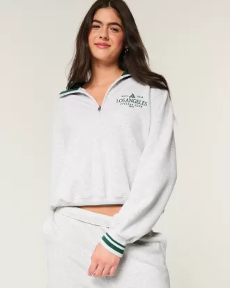 Easy Boston LA Cycling Club Graphic Half-Zip Sweatshirt,Easy Boston LA Cycling Club Graphic Half-Zip Sweatshirt