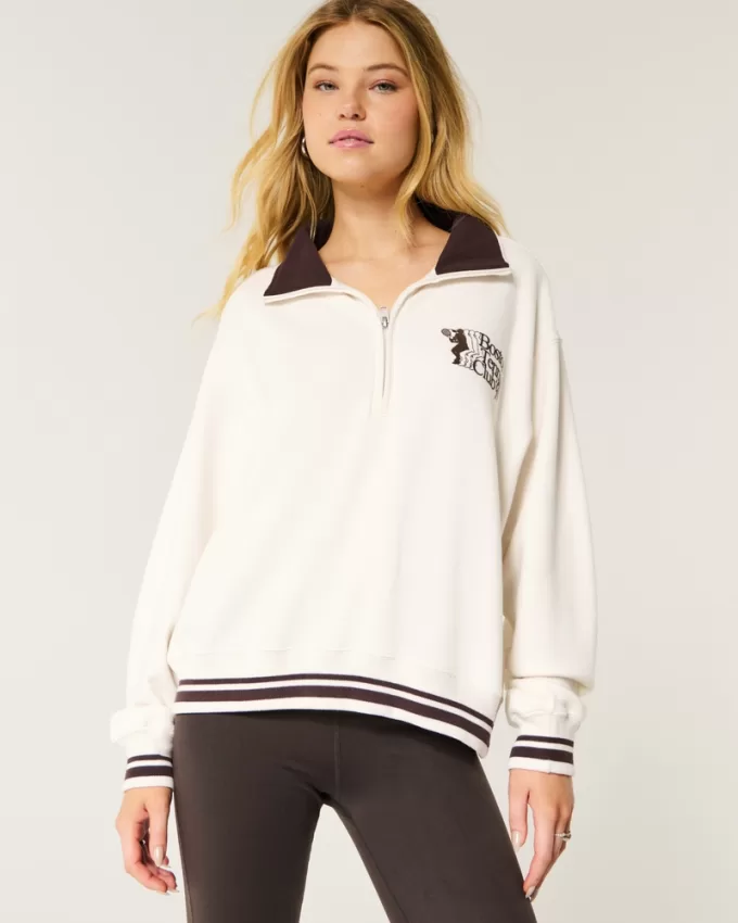 Easy Boston Tennis Club Graphic Half-Zip Sweatshirt,Easy Boston Tennis Club Graphic Half-Zip Sweatshirt