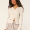 Easy Cable-Knit Crew Cardigan,Easy Cable-Knit Crew Cardigan
