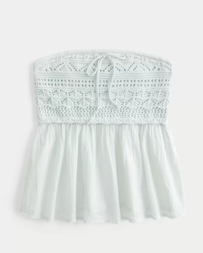 Easy Crochet-Style Babydoll Top,Easy Crochet-Style Babydoll Top