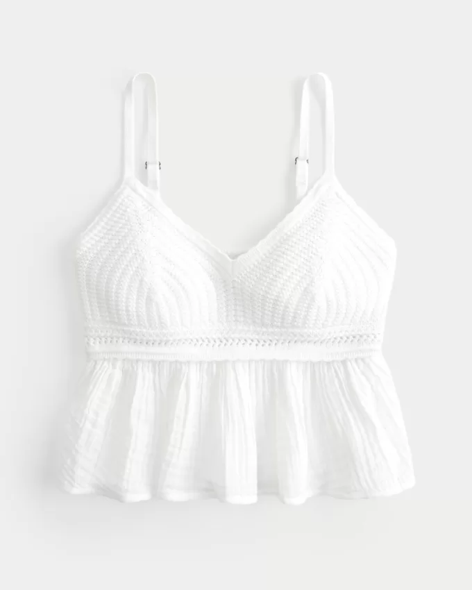 Easy Crochet-Style Babydoll Top,Easy Crochet-Style Babydoll Top