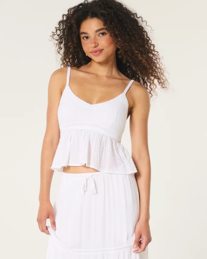 Easy Crochet-Style Babydoll Top,Easy Crochet-Style Babydoll Top