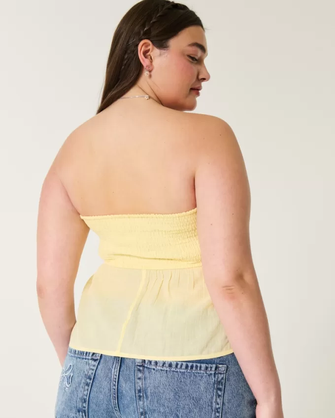 Easy Crochet-Style Strapless Babydoll Top,Easy Crochet-Style Strapless Babydoll Top