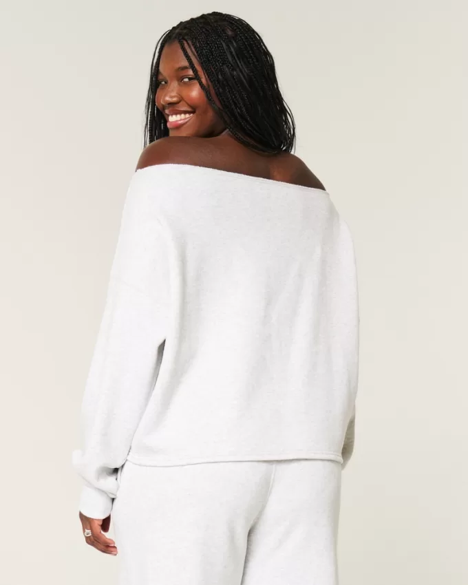 Easy Double Off-the-Shoulder Sweatshirt,Easy Double Off-the-Shoulder Sweatshirt