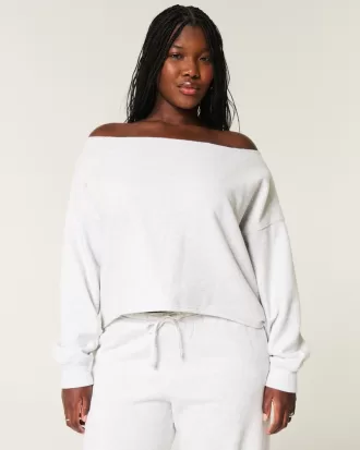 Easy Double Off-the-Shoulder Sweatshirt,Easy Double Off-the-Shoulder Sweatshirt