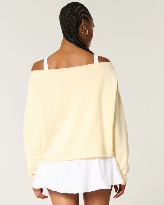 Easy Double Off-the-Shoulder Sweatshirt,Easy Double Off-the-Shoulder Sweatshirt