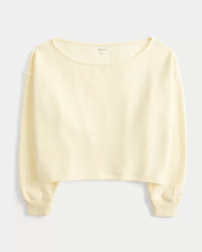 Easy Double Off-the-Shoulder Sweatshirt,Easy Double Off-the-Shoulder Sweatshirt