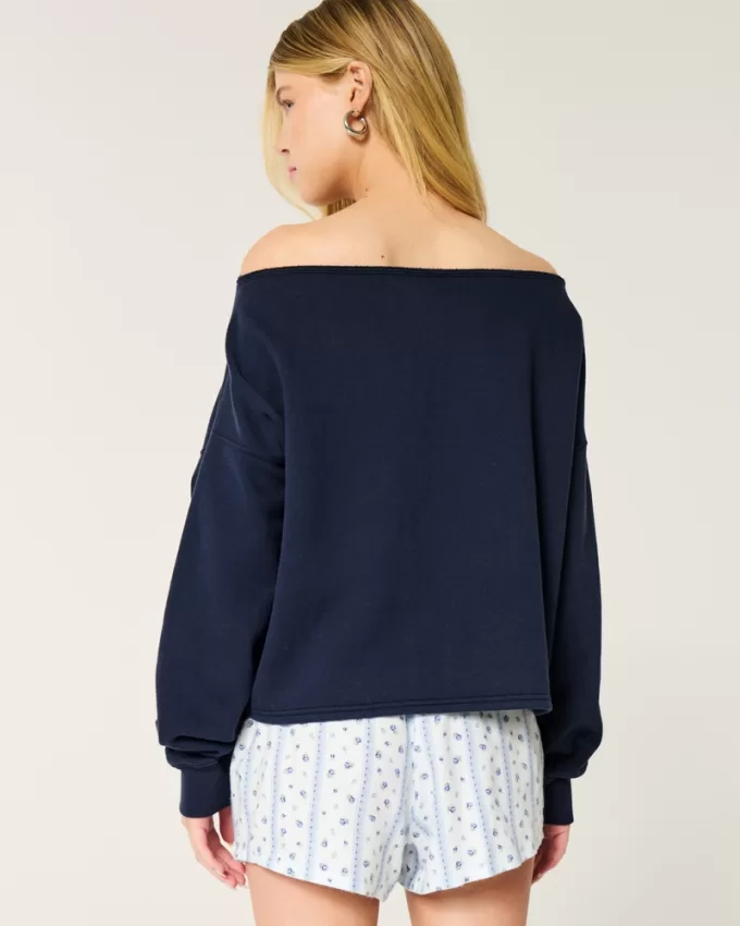 Easy Double Off-the-Shoulder Sweatshirt,Easy Double Off-the-Shoulder Sweatshirt