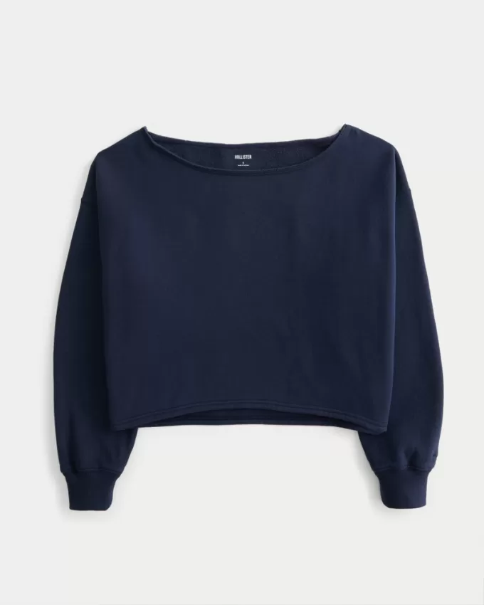 Easy Double Off-the-Shoulder Sweatshirt,Easy Double Off-the-Shoulder Sweatshirt