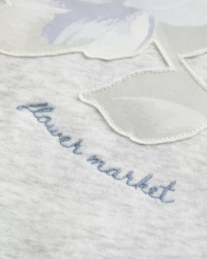 Easy Flower Graphic Crew Sweatshirt,Easy Flower Graphic Crew Sweatshirt