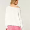 Easy Heart Graphic Off-the-Shoulder Sweater,Easy Heart Graphic Off-the-Shoulder Sweater