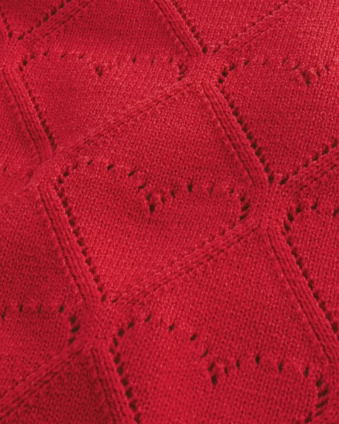 Easy Heart Pattern Off-the-Shoulder Sweater,Easy Heart Pattern Off-the-Shoulder Sweater