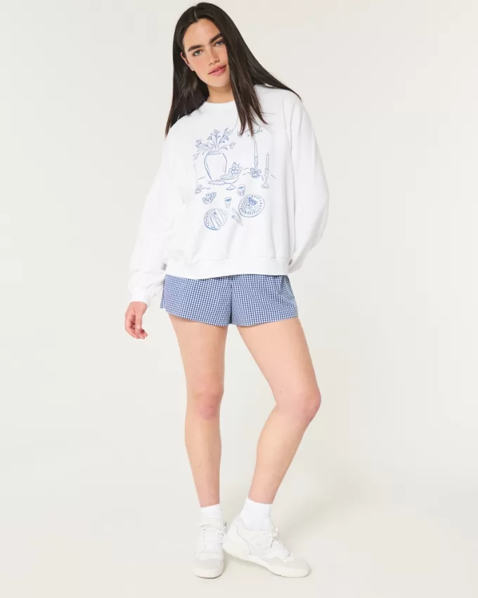 Easy L’Amour à Table Graphic Crew Sweatshirt,Easy L’Amour à Table Graphic Crew Sweatshirt