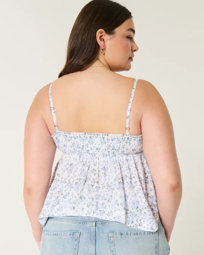 Easy Lace Trim Babydoll Top,Easy Lace Trim Babydoll Top