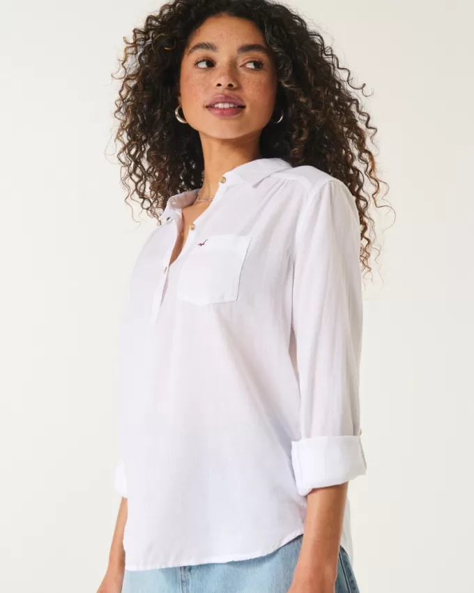 Easy Lightweight Cotton Popover Shirt,Easy Lightweight Cotton Popover Shirt