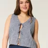 Easy Linen-Blend Tie-Front Vest,Easy Linen-Blend Tie-Front Vest
