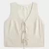 Easy Linen-Blend Tie-Front Vest,Easy Linen-Blend Tie-Front Vest