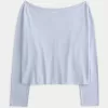 Easy Long-Sleeve Off-the-Shoulder Top,Easy Long-Sleeve Off-the-Shoulder Top