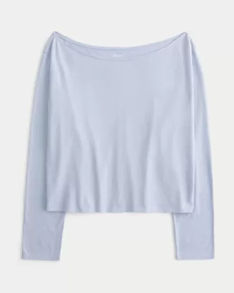 Easy Long-Sleeve Off-the-Shoulder Top,Easy Long-Sleeve Off-the-Shoulder Top