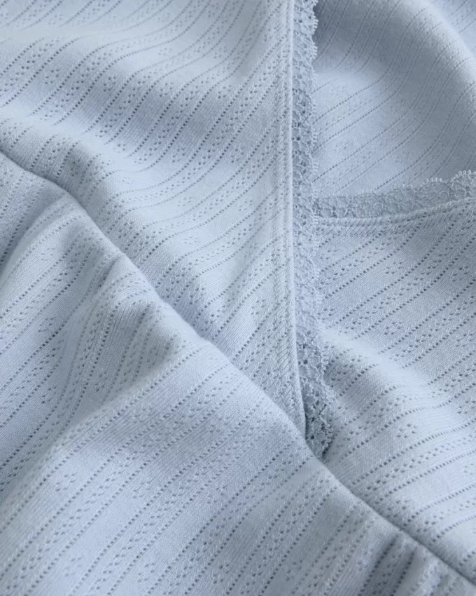 Easy Long-Sleeve Pointelle Babydoll Top,Easy Long-Sleeve Pointelle Babydoll Top