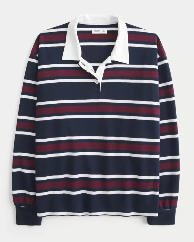 Easy Long-Sleeve Rugby Polo,Easy Long-Sleeve Rugby Polo